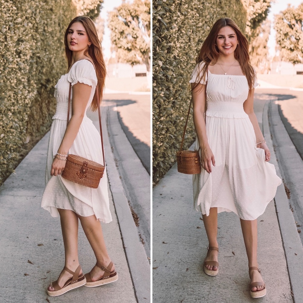 NEW ARRIVAL🕊 The Clara Off Shoulder Midi Dress - Picture 3 of 4